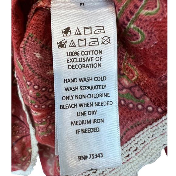 Rachel Zoe Boho Embroidered Neckline Peasant Blouse Cotton oversized - Picture 6 of 10